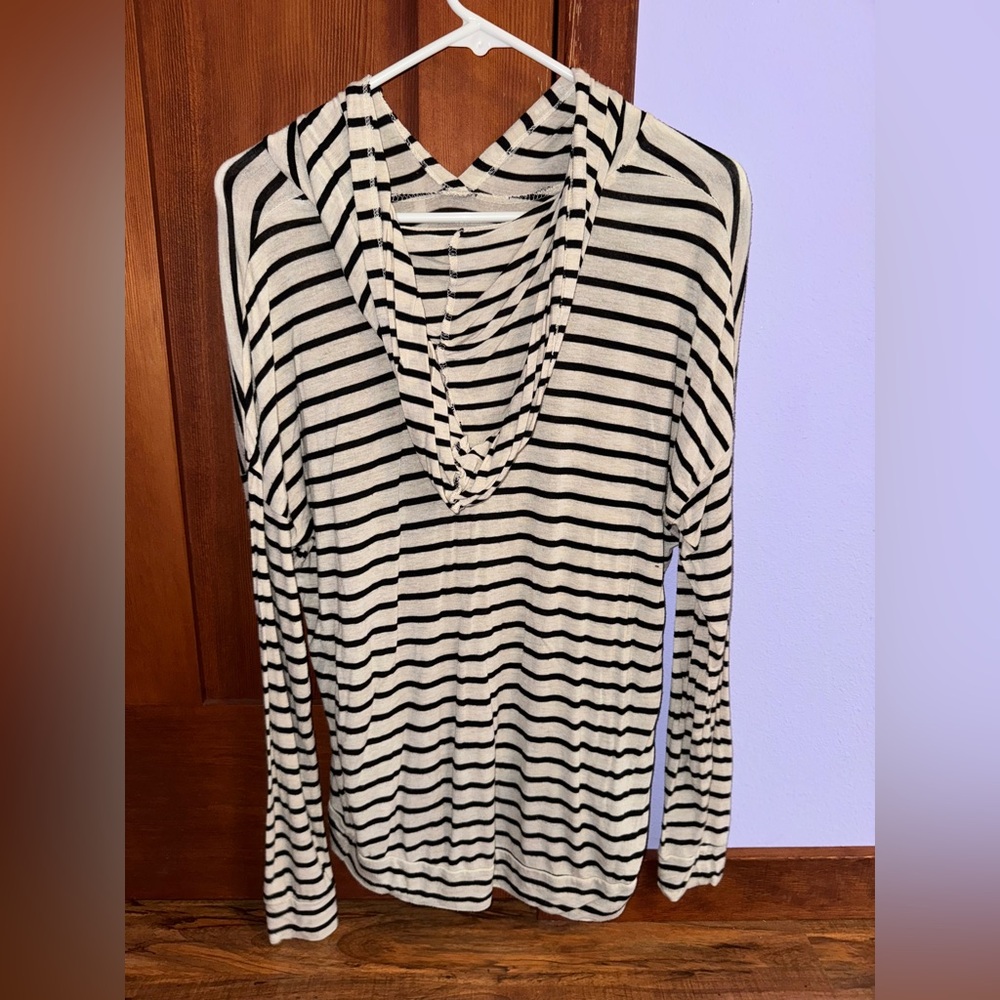 Pink republic large stripped long sleeve with hood